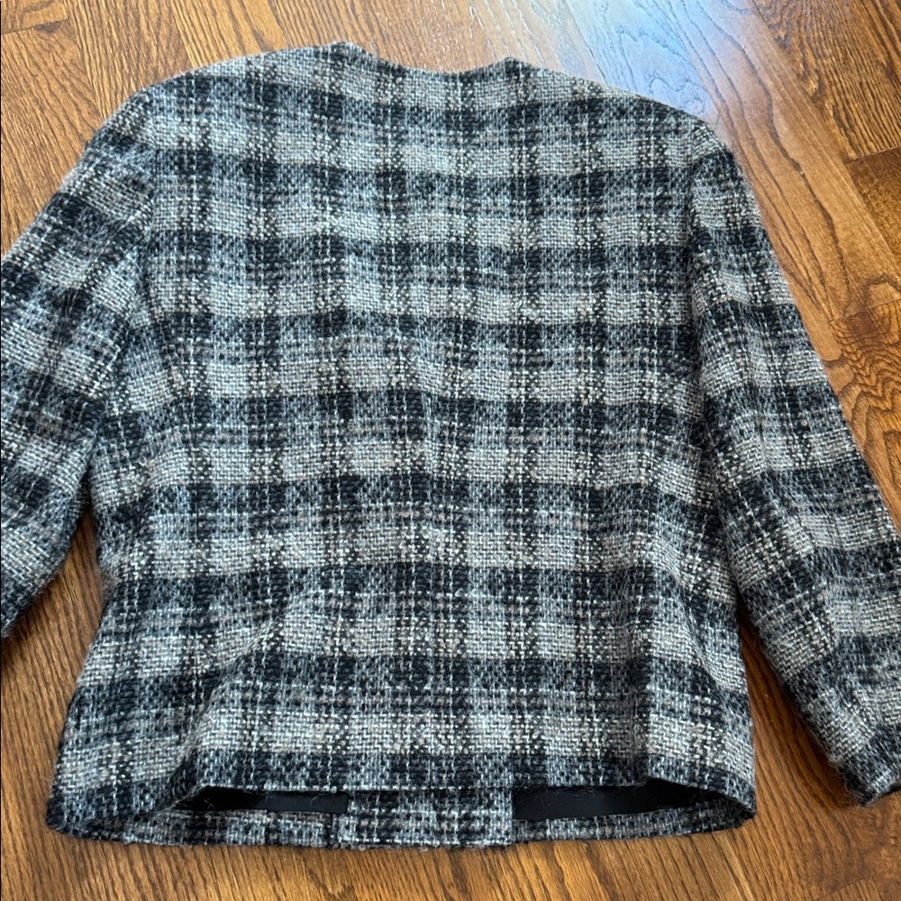 Pendleton Grey Tweed Collarless Jacket - Vintage - image 5